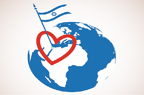 דגל ישראל על כדור הארץ